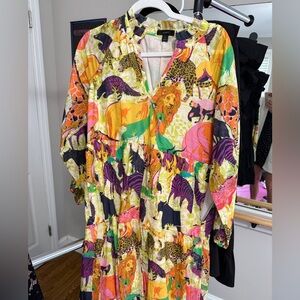 J. Crew Multicolor Animal Print Dress